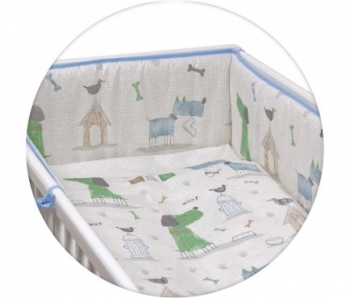 Постельное бельё Ceba Baby с принтом 3 предмета — My Dog Blue/Green