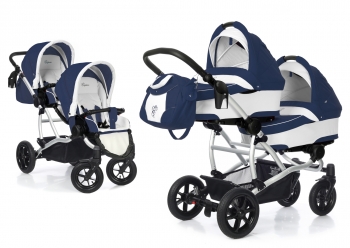 Коляска для двойни 2 в 1 Esspero Duetto (шасси Grey) — Navy Grey