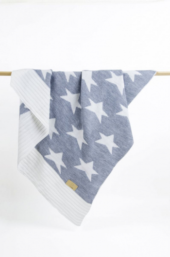 Плед вязаный Ma Licorne 1х1 м. "Star" — Brune (сумерки)