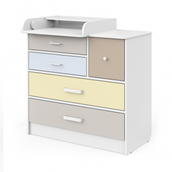 Комод Атон Сириус NORMAN 905 ЛДСП с шариковыми направляющими — белый-цветной