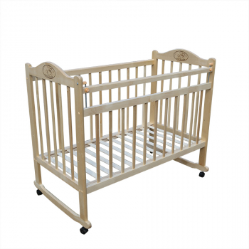 Детская кроватка Мой Малыш 01 (колесо-качалка) — Светлый