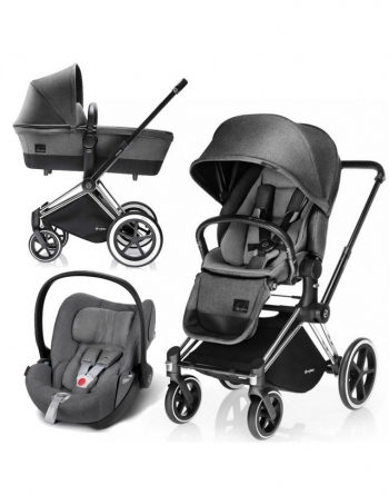 Коляска 3 в 1 Cybex Priam (шасси Trekking Matt Black) — Manhattan Grey