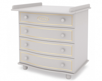 Пеленальный комод Gandilyan (Гандылян) Эмили — Белый (со съёмным пеленальным столиком)