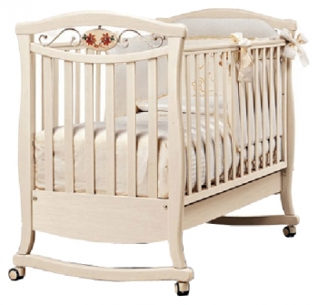 Детская кроватка Bambolina Principessa Lux 125x65 — отбеленный