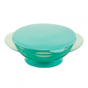 Тарелка на присоске с крышкой Happy Baby — Mint