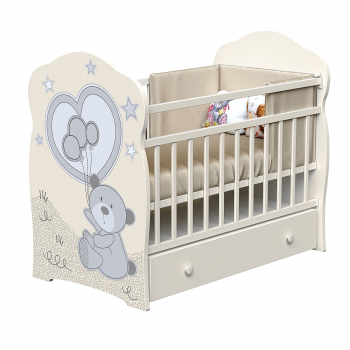 Детская кроватка ВДК "TOBY" (маятник) ЛДСП  — Слоновая кость