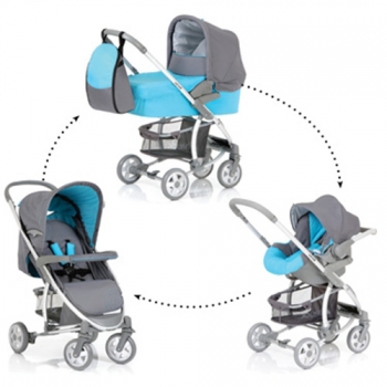Коляска 3 в 1 Hauck Malibu All in One — smoke/capri