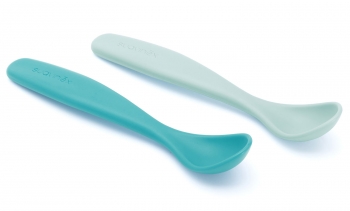 Ложка Suavinex 2 шт. от 4 мес. "BOOO" — зеленый