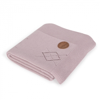 Плед Ceba Baby 90*90 вязаный Diamonds — pink W-812-108-130