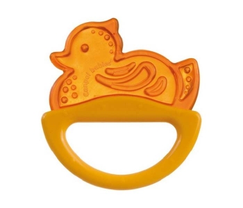 Погремушка с эластичным прорезывателем Canpol арт. 13/107, 0+ мес., уточка — желтый