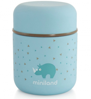 Детский термос для еды и жидкостей Miniland Silky Thermos Mini, 280 мл — голубой