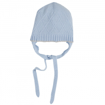 Шапка вязаная на завязках Chicco для мальчиков, цвет голубой