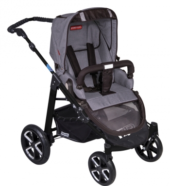 Прогулочная коляска Patron Fenix 4C-S (серебряная рама)  — tweed smoke grey 662