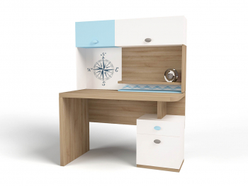 Стол письменный ABC-KING MIX OCEAN — левая (голубой)
