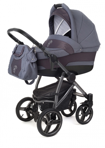Коляска для новорожденных Esspero Newborn Lux (шасси Graphite) — Dark Grey