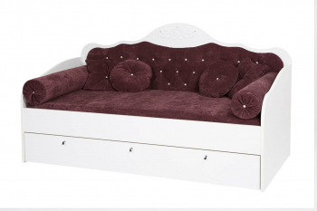 Кровать диван ABC-KING ПРИНЦЕССА 160*90 темно-сиреневый велюр со стразами Сваровски