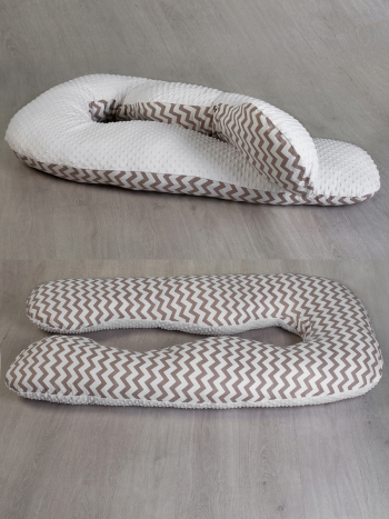 Подушка для беременных Amarobaby 340х72 зигзаг — кофе