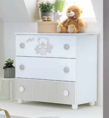 Тумба Pali Teddy B — Белый/Серо-песочный