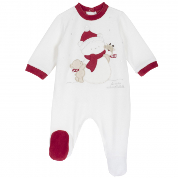 Комбинезон Chicco принт Снеговик, для мальчиков и девочек, цвет белый — Белый, р.68