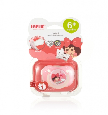 Силиконовая пустышка в форме вишенки Farlin с 6 мес. — Розовый