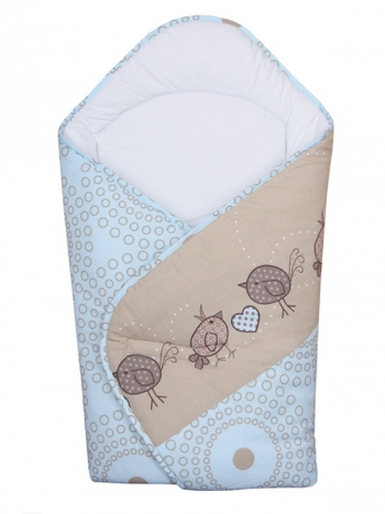 Одеяло-конверт Ceba Baby — Birdies Brown принт