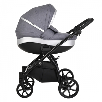 Коляска 3 в 1 Tutis Nanni (2023) — Серый+Кожа Серебро