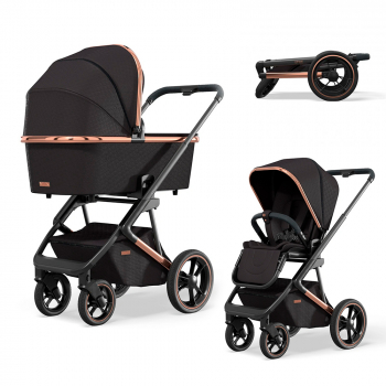 Коляска 2 в 1 Moon Style — Rosegold (Black 323) 2020