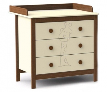 Детский пеленальный комод Fiorellino Giraffe — Слоновая кость/Орех