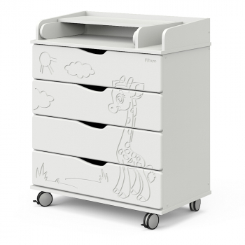 Пеленальный комод Pituso Жирафик Орион 804 ПВХ — Белый