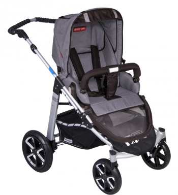 Коляска 3 в 1 Patron Fenix 4C-S (серебряная рама) — tweed smoke grey 662