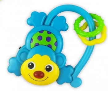 Музыкальная погремушка Обезъянка — Голубая