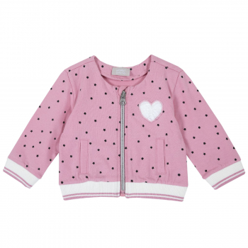 Кардиган Chicco, принт Сердце, в горошек, для девочек, цвет розовый — Розовый, р.92