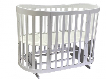 Детская кроватка КЕДР Rihanna (маятник) 6в1 — Белый