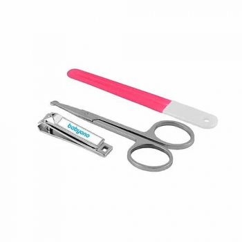 Косметический набор BabyOno (пилочка, ножницы, щипчики) — Розовый