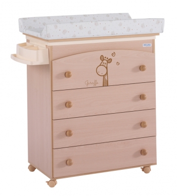 Комод пеленальный с декором Micuna Sabana B-970 — Natural/Beige Bears and Hearts