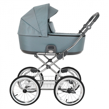 Коляска 2 в 1 Roan Bass Next Classic, d14 — Ocean Mood/Chrome/руч.Серый