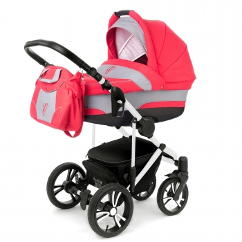 Коляска для новорожденных Esspero Magic Pro (шасси White) — Red Grey