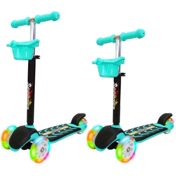 Самокат R-Toys MIDI ORION со светящимися колесами — бирюзовый