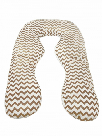 Подушка для беременных АНАТОМИЧЕСКАЯ AmaroBaby 340х72 — Зигзаг кофе