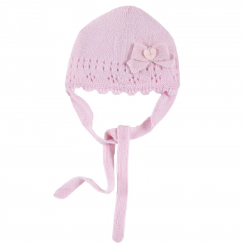 Шапка вязаная Chicco для девочек, с бантиком, цвет розовый