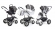 Коляска 3 в 1 Esspero Grand Discovery (шасси Graphite White) Royal Silver