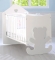 Детская кровать Baby Expert Casetta с реечными бортиками белый/серый