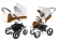 Коляска 2 в 1 Esspero Grand Tour (шасси White) Orange leatherette