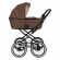 Коляска для новорожденных Pituso Leticia Classic/14d Mocco+Кожа Brown Metalic