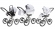 Коляска 3 в 1 Esspero Grand Classic (шасси White) Grey Diamond