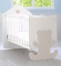 Детская кровать Baby Expert Casetta с реечными бортиками белый/крем
