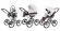 Коляска 3 в 1 Esspero Grand Classic (шасси Chrome) Maroon leatherette