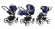 Коляска 3 в 1 Esspero Tour Leatherette (шасси White) Deep Night