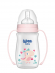 Бутылочка  для кормления WeeBaby Classic Plus, с ручкой, 250 мл с широким горлышком с силик соской Розовый Динозавр