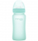 Стеклянная бутылочка-поильник с трубочкой с защитным силиконовым покрытием Everyday Baby, 240 мл мятный